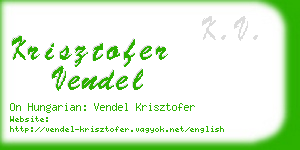 krisztofer vendel business card